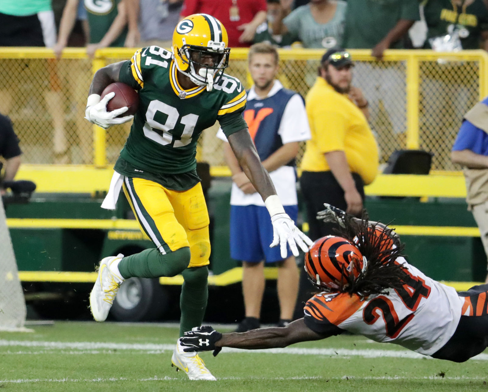 Geronimo Allison big catch in OT against Bengals, State Journal photo